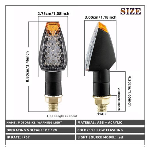 Dirt Racing Indicators 14 Led 12v Clear Pair Turn Signal E50