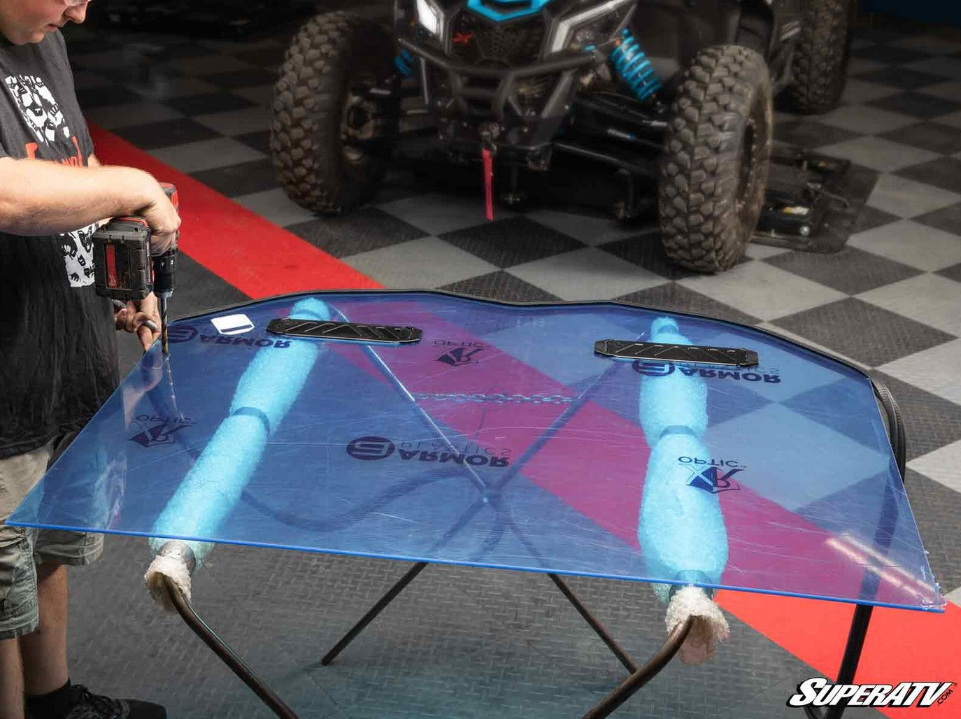 SuperATV Windscreen Polycarbonate Polaris Pro XP Custom Cage UTV, Windshield