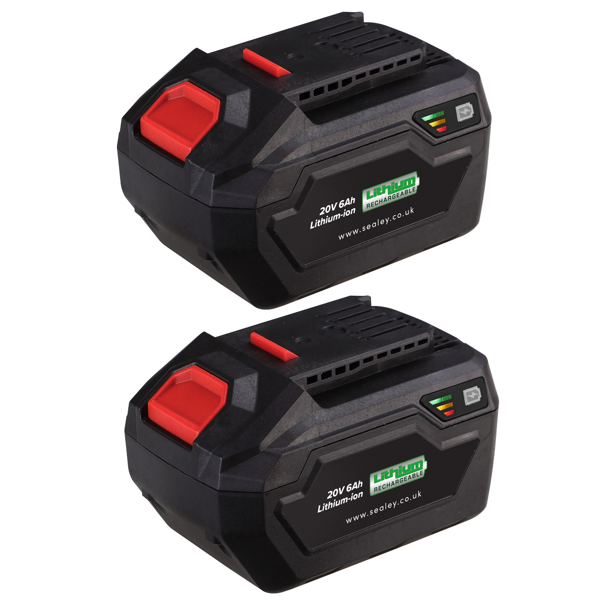 SEALEY 20v 6ah Battery Pack Lithium SV20, 2 Batteries