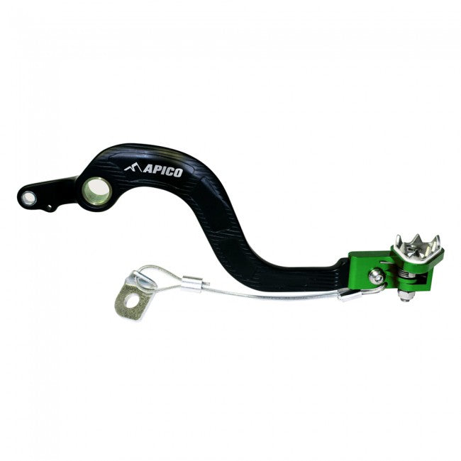 Apico Brake Pedal Forged Kawasaki KX250F 21-25, KX450F 06-25, KX250XC/450XC 21-25 Black/Green