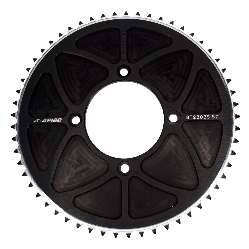 Apico SPROCKET REAR TRIAL SOLID ELECTRIC MOTION E-PURE/SPORT/RACE/COMP 13-24 57T BK 57 Black 