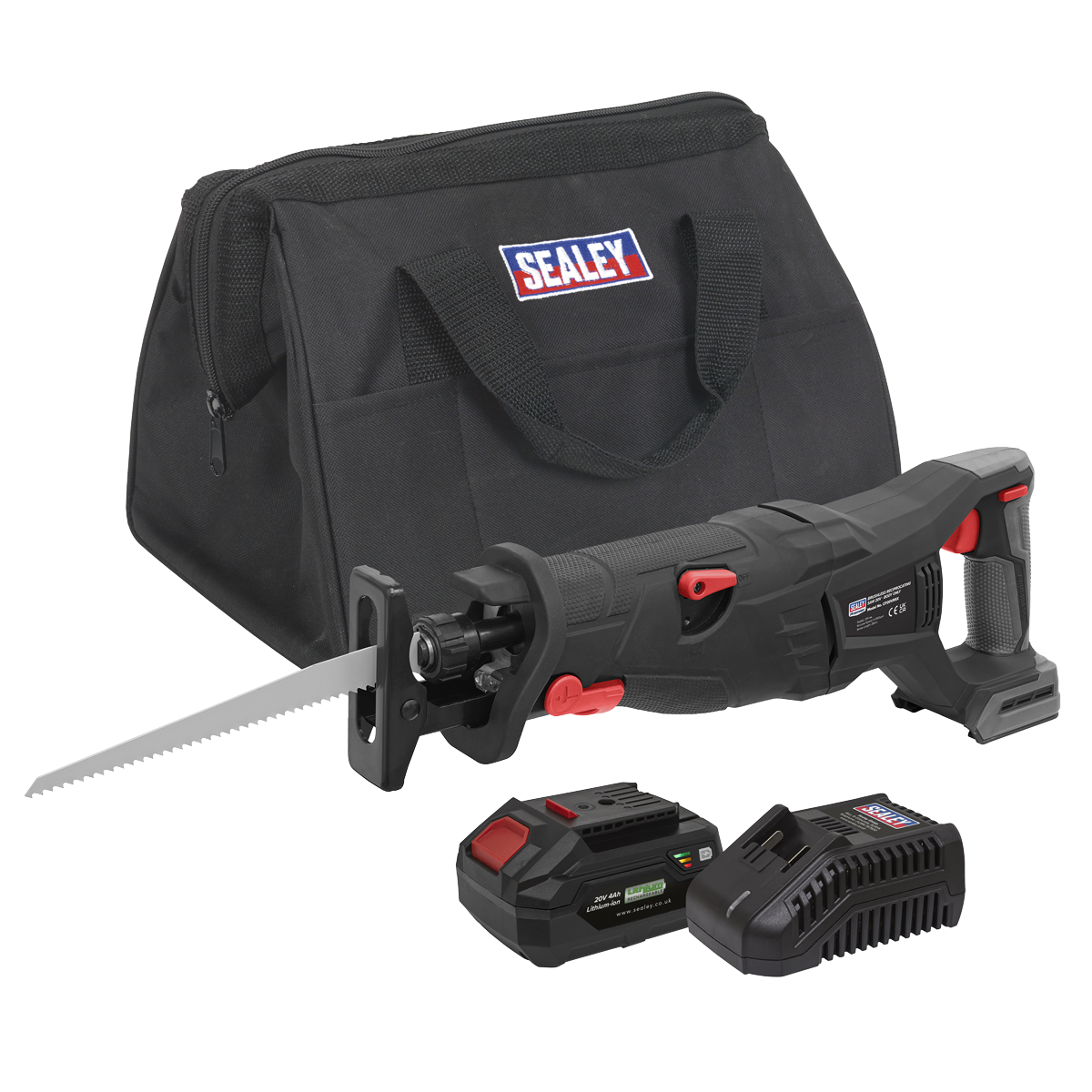SEALEY 20v Sawzall Reciprocating Saw Kit, Lithium Battery, Brushless