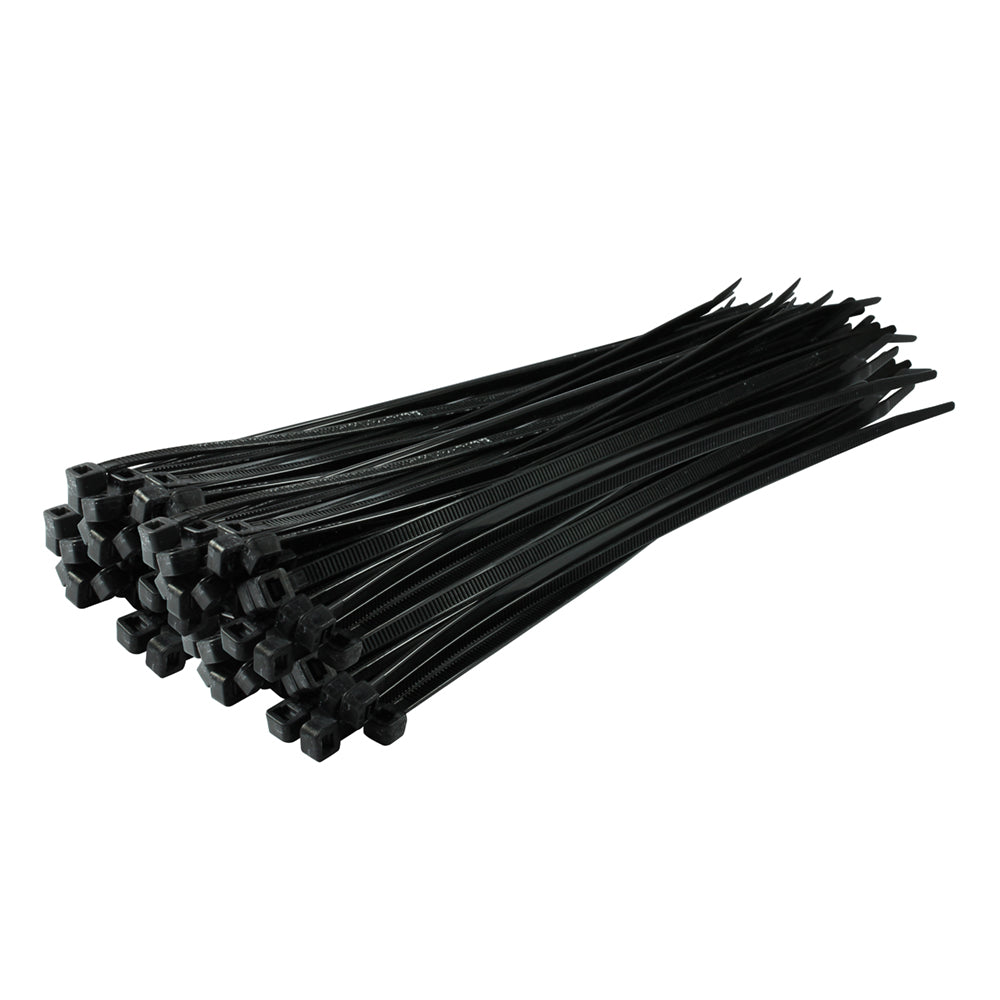 RACELINE CABLE TIES 300 x 4.8mm x100 BLACK  BLACK