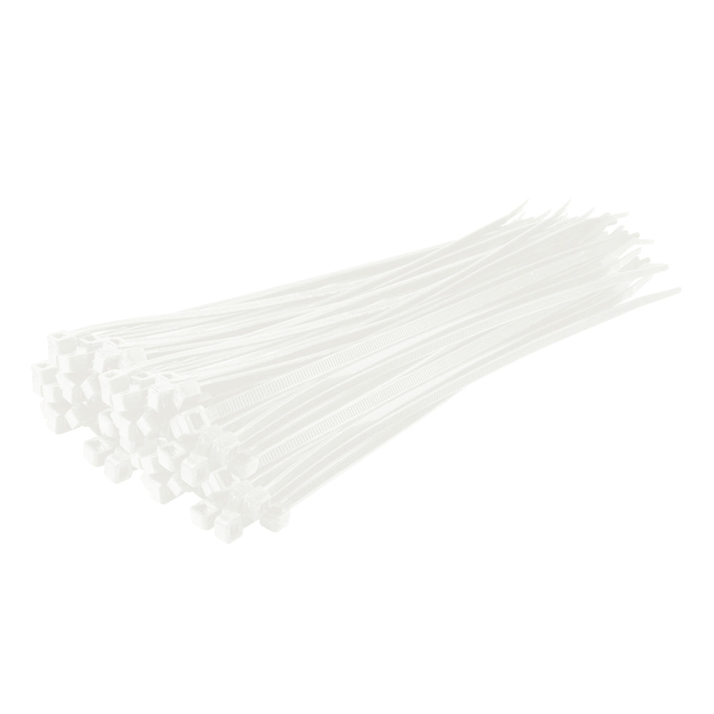 RACELINE CABLE TIES 300 x 4.8mm x100 WHITE  WHITE