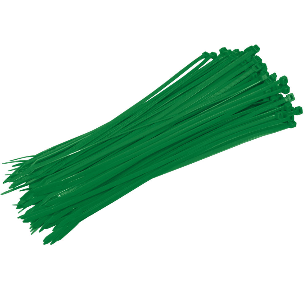 RACELINE CABLE TIES 300 x 4.8mm x100 GREEN  GREEN