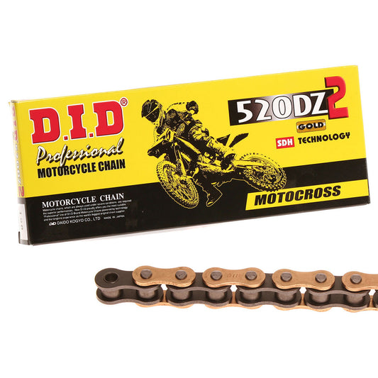DID Chain 520 x 120 DZ2 Racing Gold and Black Chain