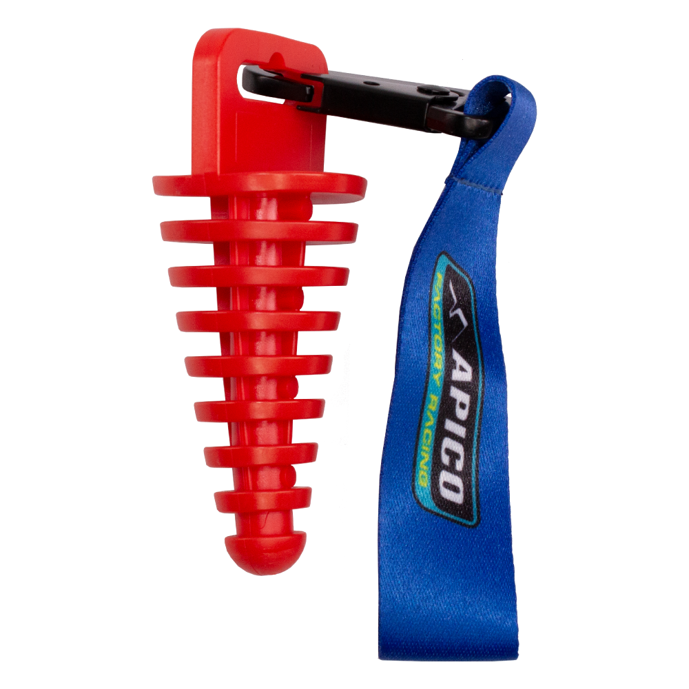 APICO EXHAUST PLUG  2-STROKE WITH LANYARD RED