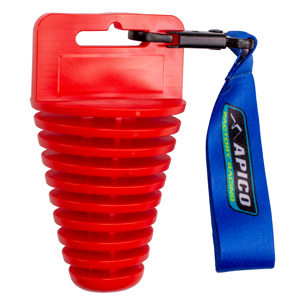 APICO EXHAUST PLUG  4-STROKE WITH LANYARD RED