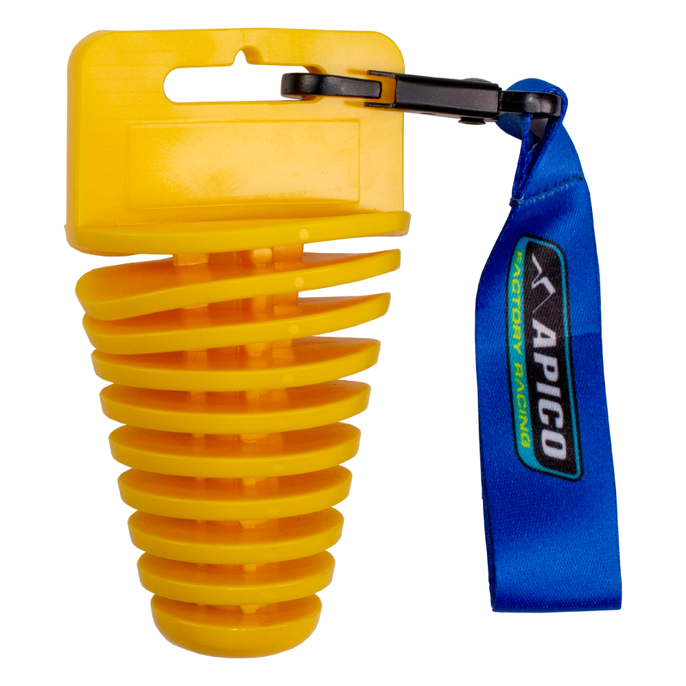 APICO EXHAUST PLUG  4-STROKE WITH LANYARD YELLOW
