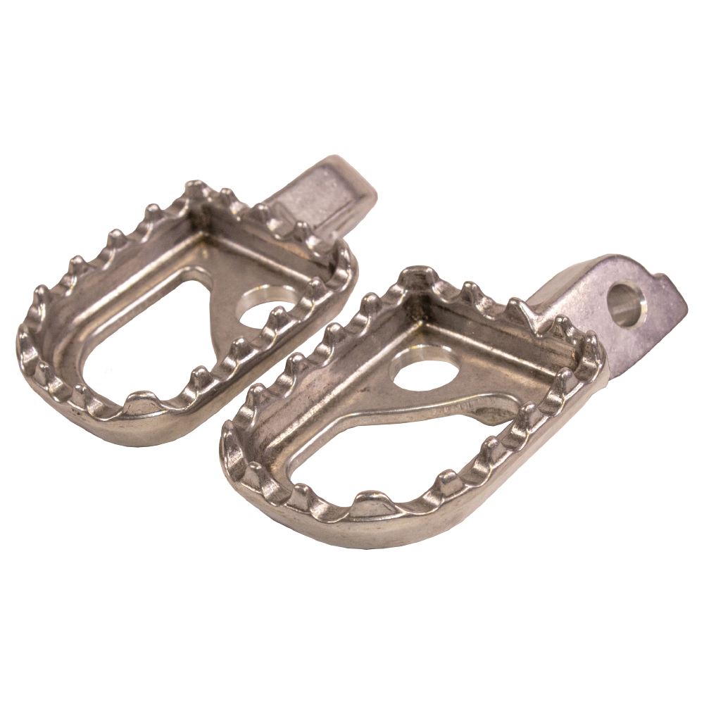 RACELINE FOOT PEG TRIAL ALUMINIUM-ADJUSTABLE 60MM WIDE  SILVER