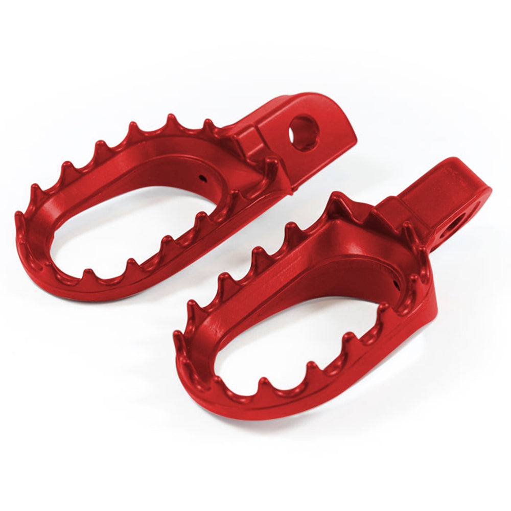 RACELINE FOOT PEG TRIAL ALUMINIUM-ADJUSTABLE RED  RED