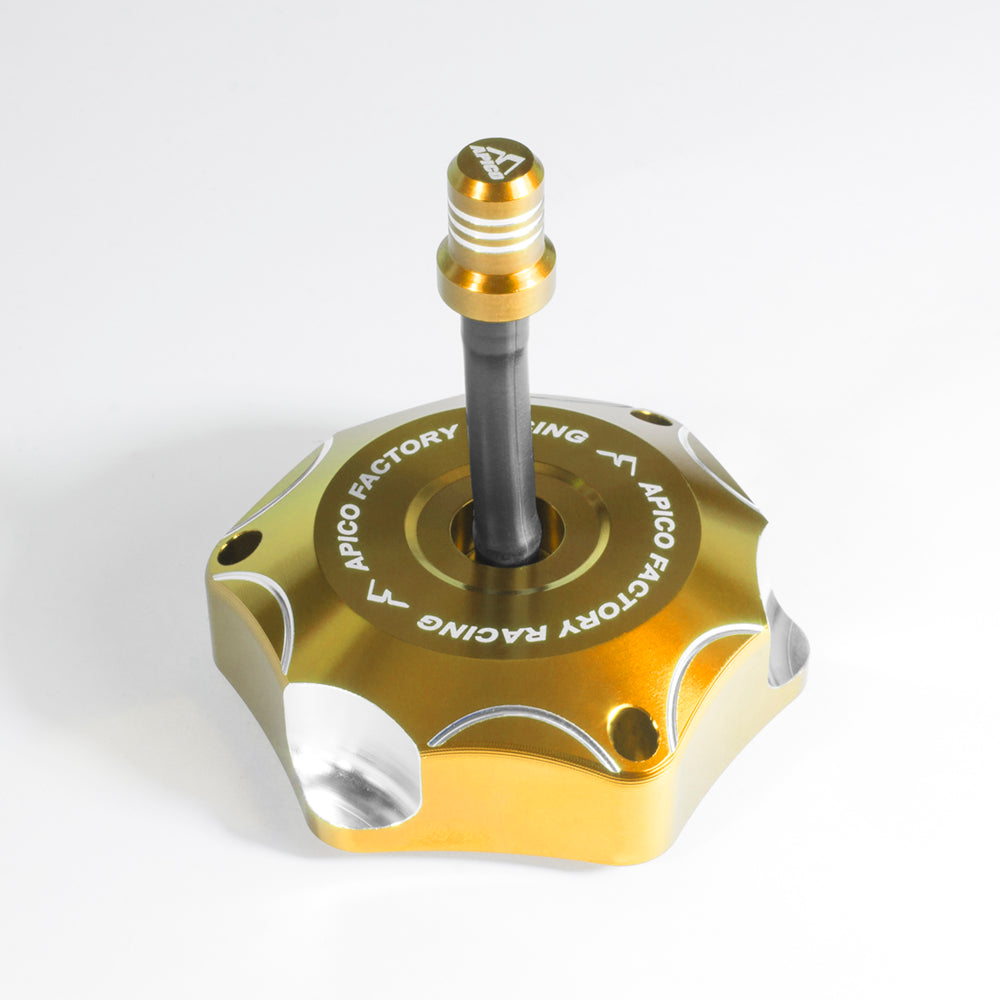 Apico Alloy Fuel Cap Suzuki RM85 02-25,  RM125-250 01-08,  RM-Z250 10-25,  RM-Z450 05-25 Gold