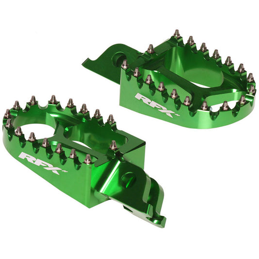 RFX Pro Footrests (Green) Kawasaki KXF250 06-23 KXF450 07-23
