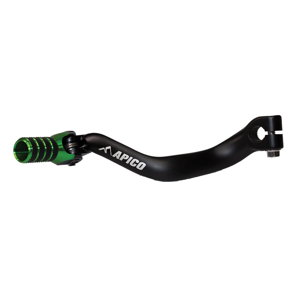 Apico Gear Pedal Elite Kawasaki KX125-250 88-93, KX500 88-93  Black/Green