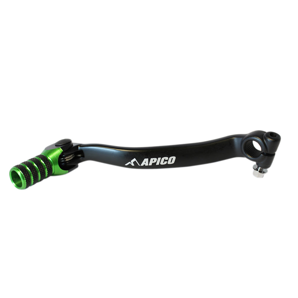 Apico Gear Pedal Elite Kawasaki KX250F 09-26,  KX250XC 21-26 Black/Green