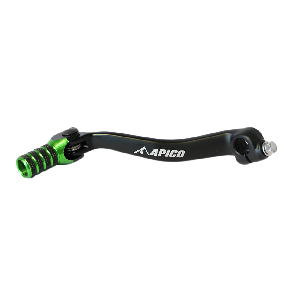 Apico Gear Pedal Elite Kawasaki KX450F 16-25,  KX450XC 21-25 Black/Green