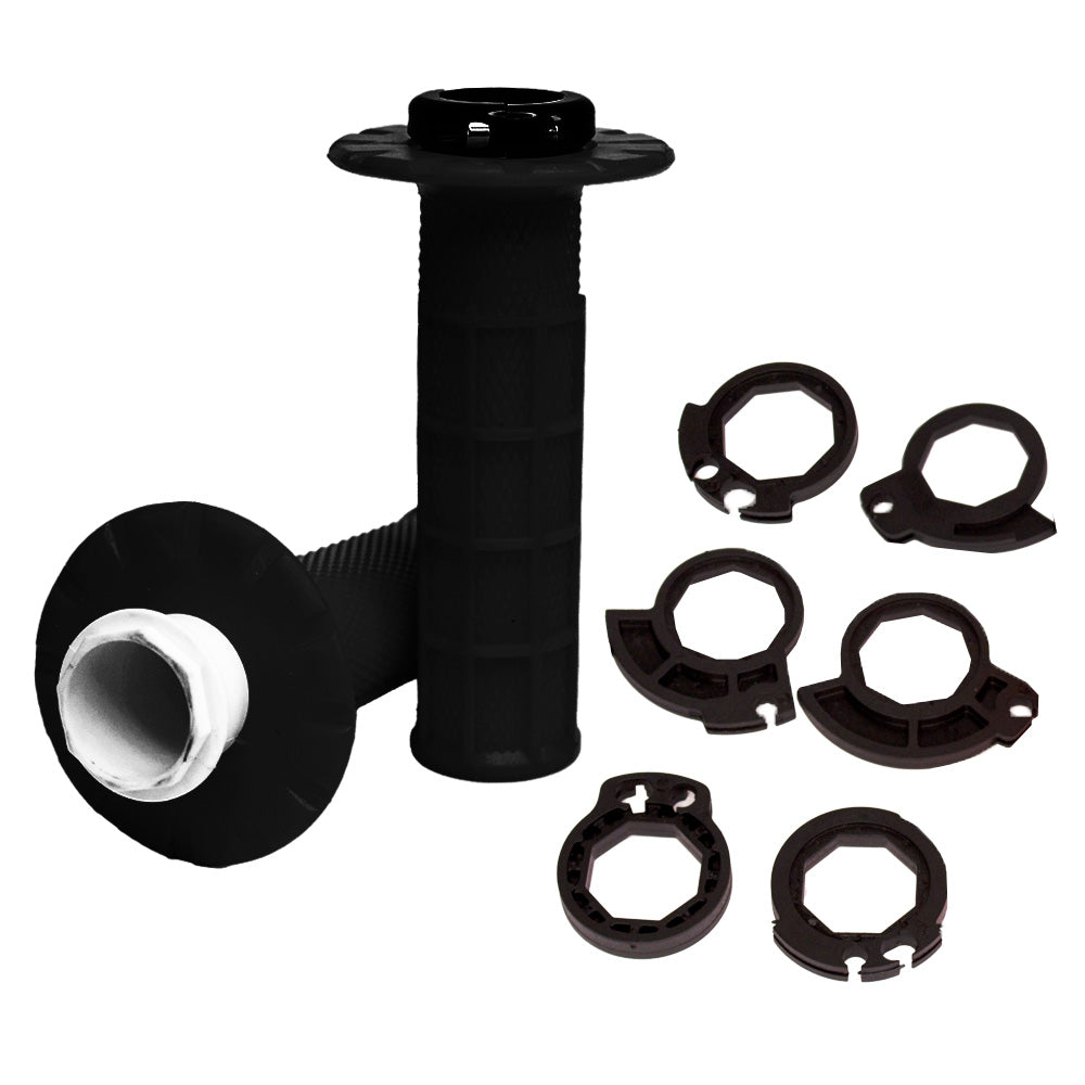 Apico HANDLEBAR GRIPS APICO LOCK ON FULL DIAMOND HALF WAFFLE BLACK  Black 