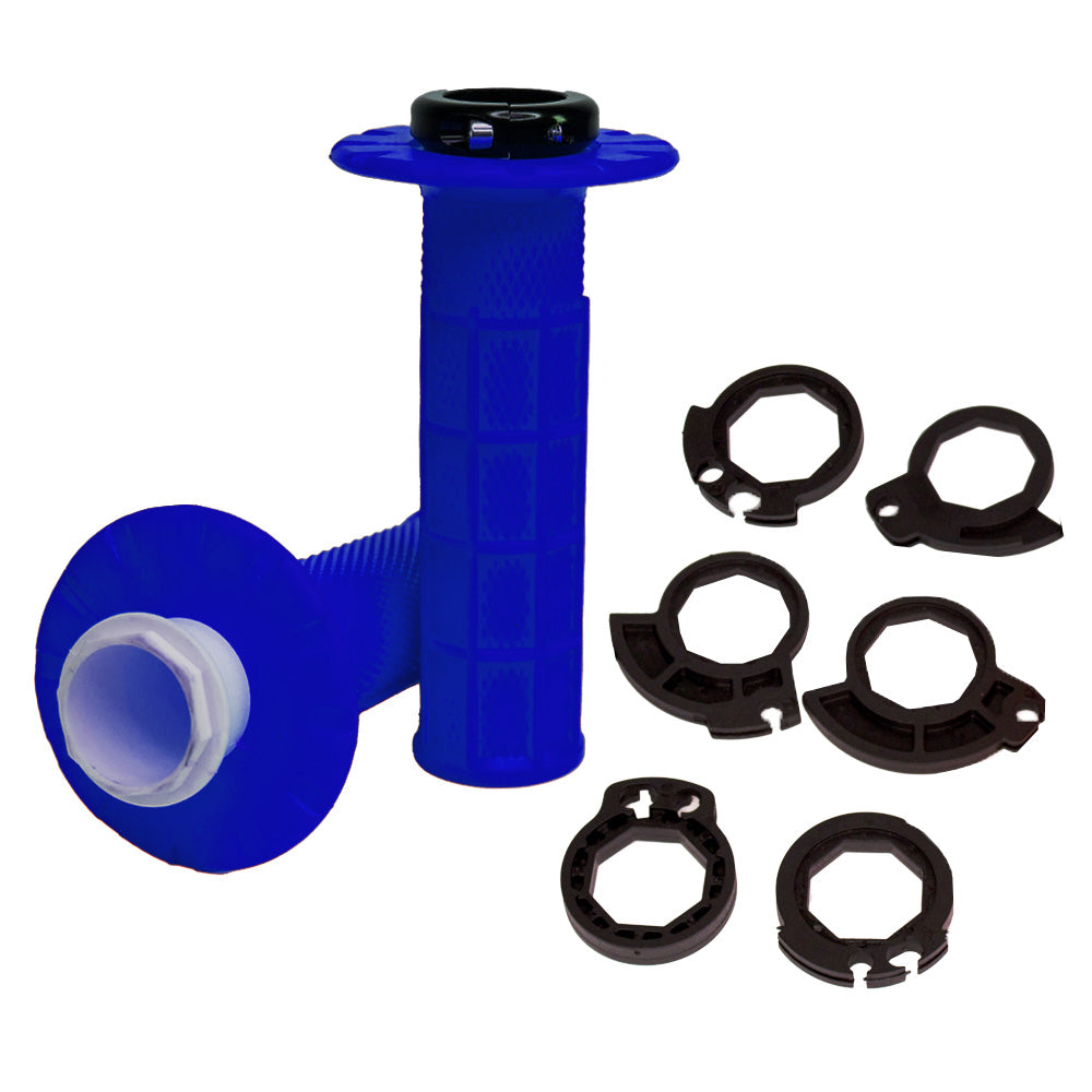 Apico HANDLEBAR GRIPS APICO LOCK ON FULL DIAMOND HALF WAFFLE BLUE  Blue 