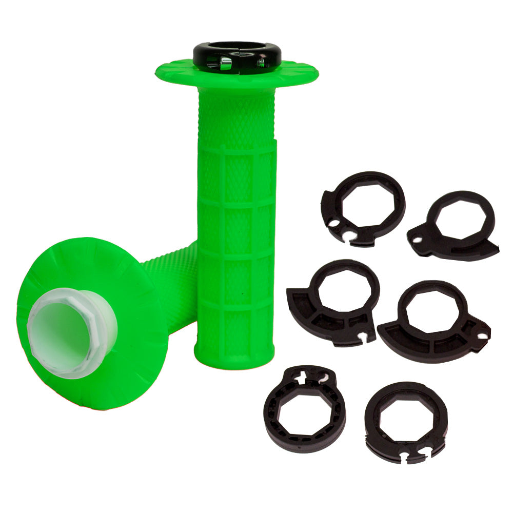 Apico HANDLEBAR GRIPS APICO LOCK ON FULL DIAMOND HALF WAFFLE GREEN  Green 