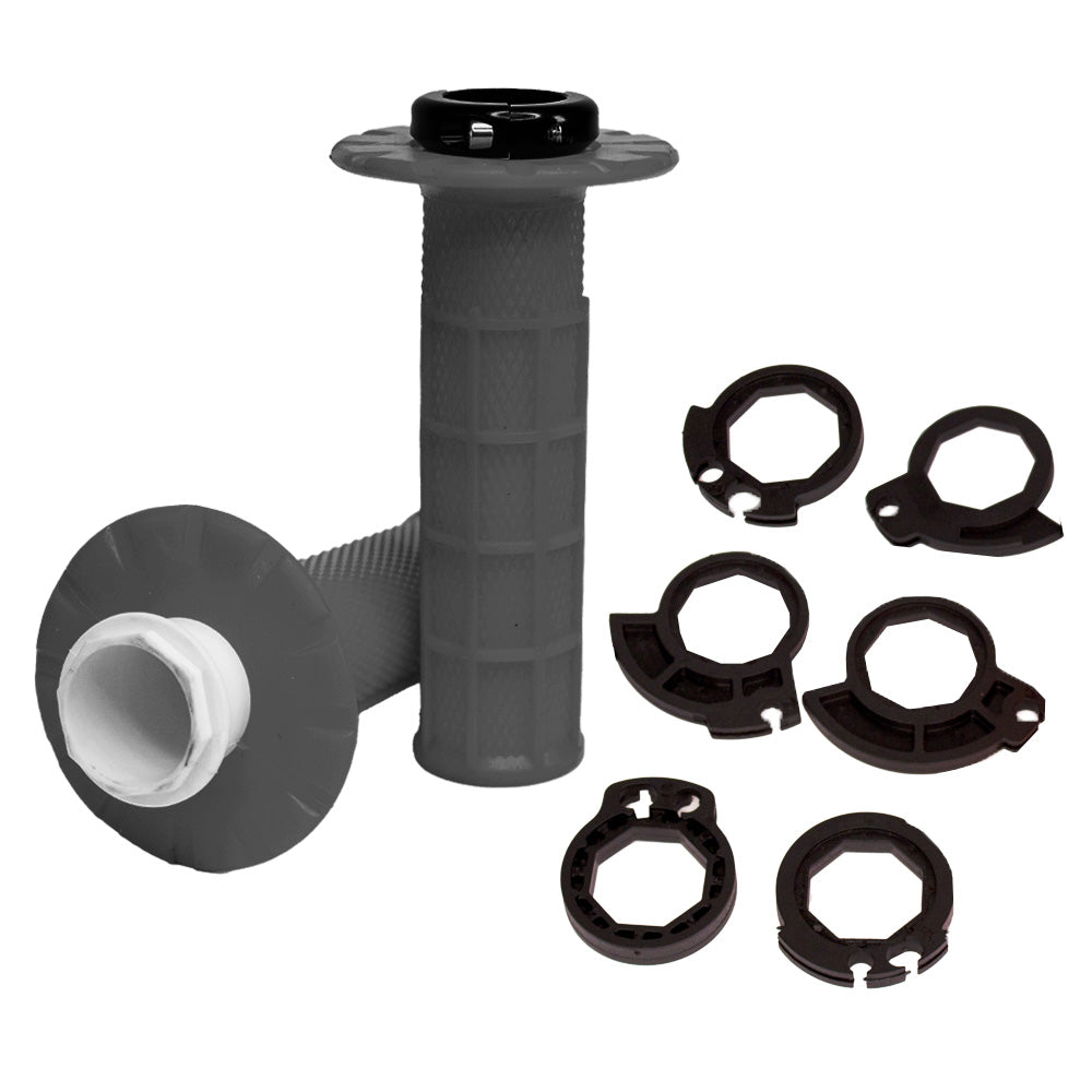 Apico HANDLEBAR GRIPS APICO LOCK ON FULL DIAMOND HALF WAFFLE GREY  Grey 