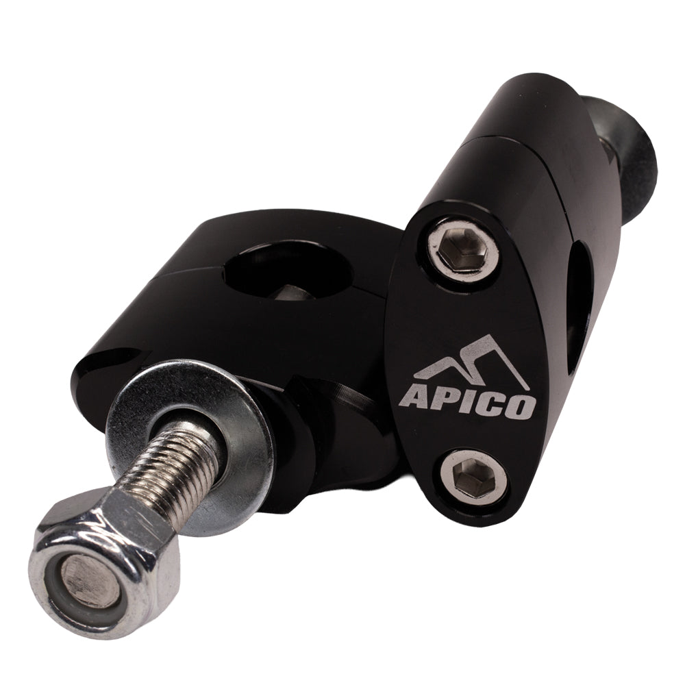 Apico Handlebar Mount Kit 22.2mm Black Single Bolt Fixing 12mm - Apico