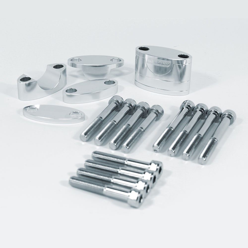Apico Handlebar Riser For 28.6Mm Silver (Oversized Bars)