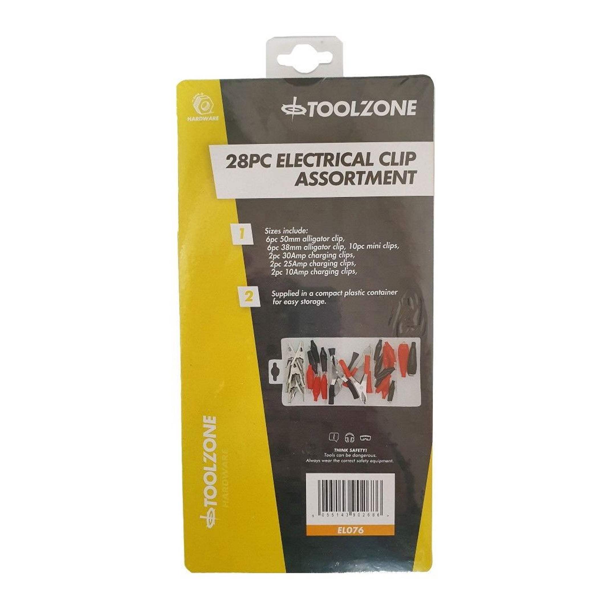 Toolzone Electrical Clip Assortment 28pc with Storage Box - Toolzone Kdpel076