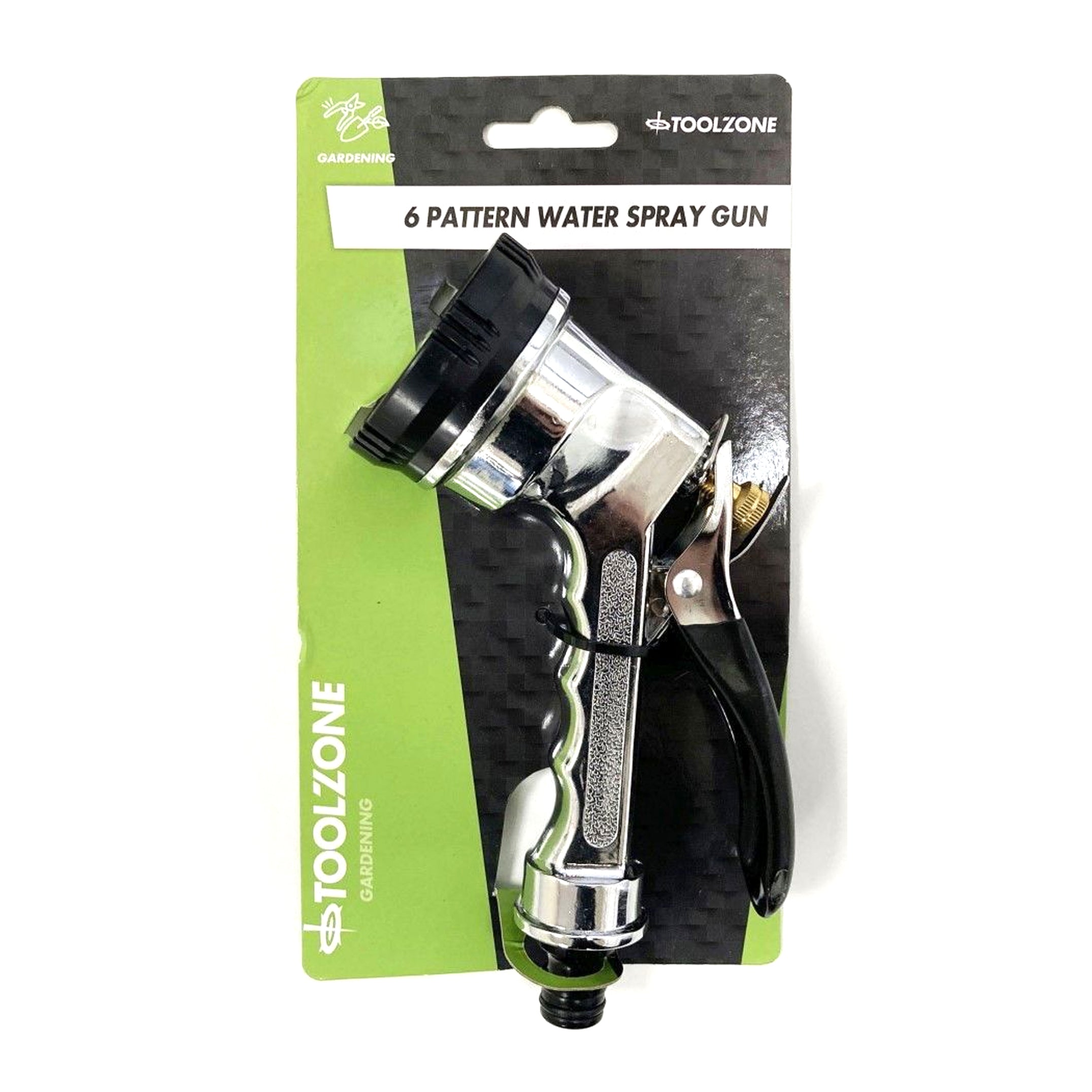 Toolzone Water Spray Gun 6 Pattern Chrome Heavy Duty - Toolzone Kdpgd166