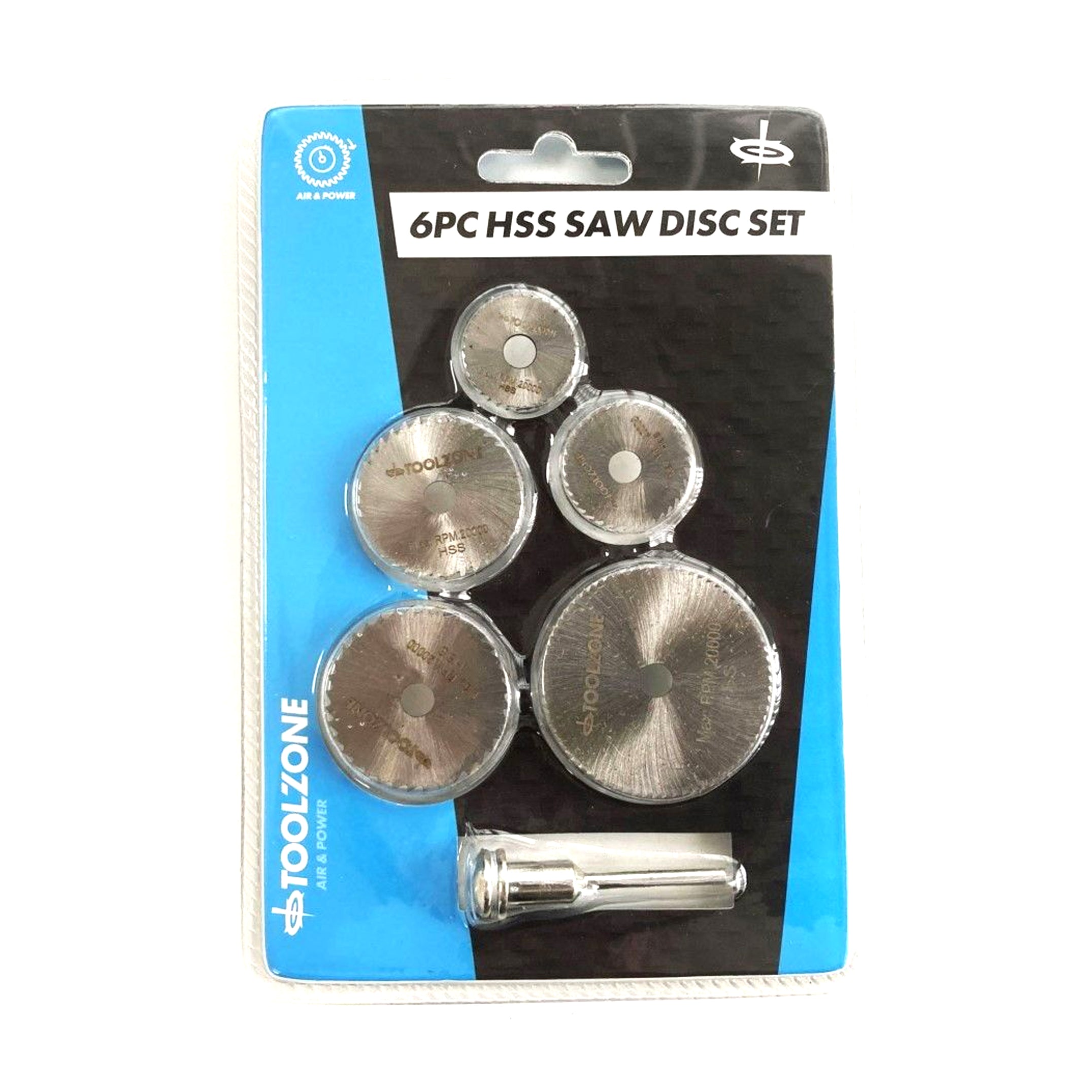 Toolzone Hss Saw Discs Set 6 Piece with Mandrel 22-44mm - Toolzone Kdphb208
