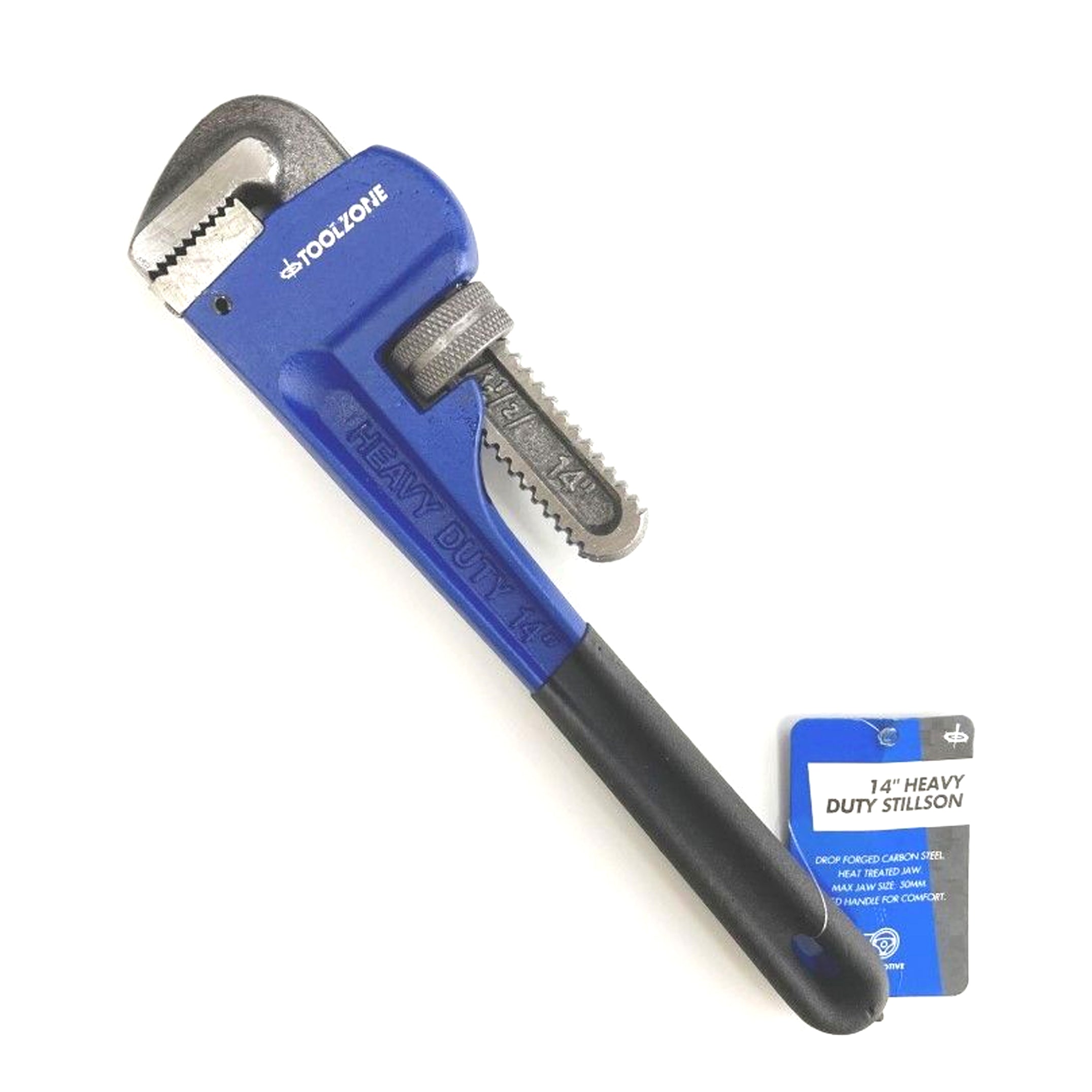 Toolzone Stillson Wrench 14 Max Jaw 71mm Drop Forged Foam Dipped Handle - Toolzone Kdpsp067