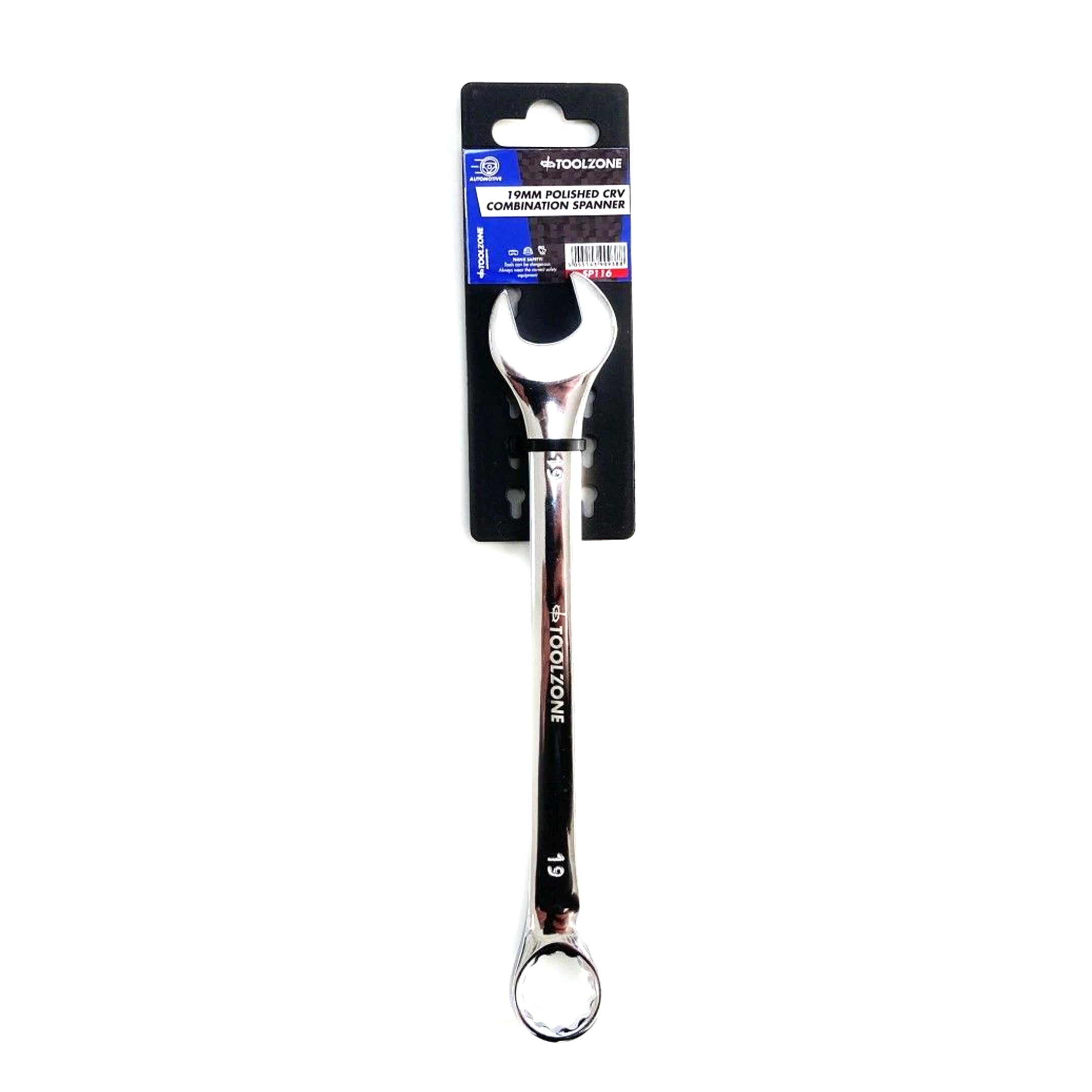 Toolzone Combination Spanner 19mm Polished Chrome Vanadium - Toolzone Kdpsp116