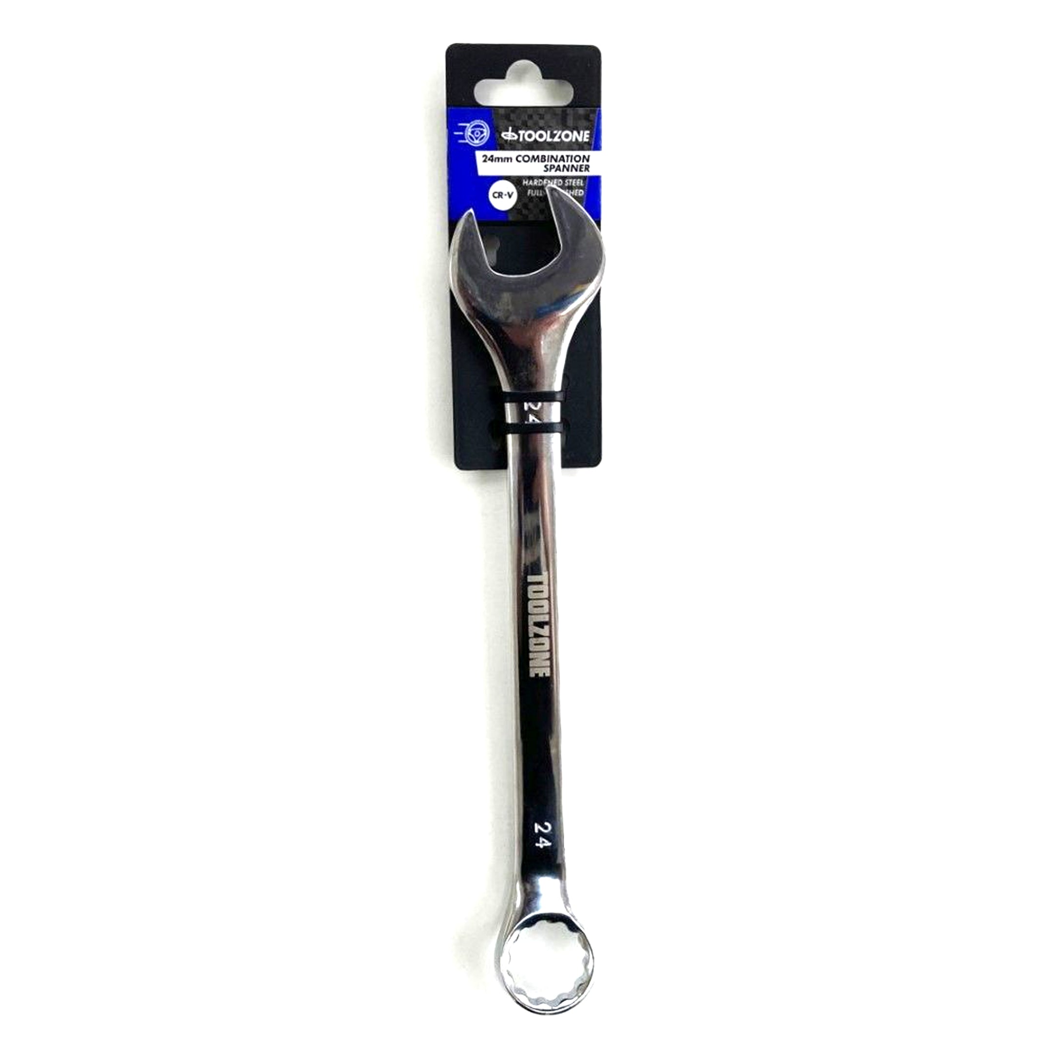 Toolzone Combination Spanner 24mm Polished Chrome Vanadium - Toolzone Kdpsp117
