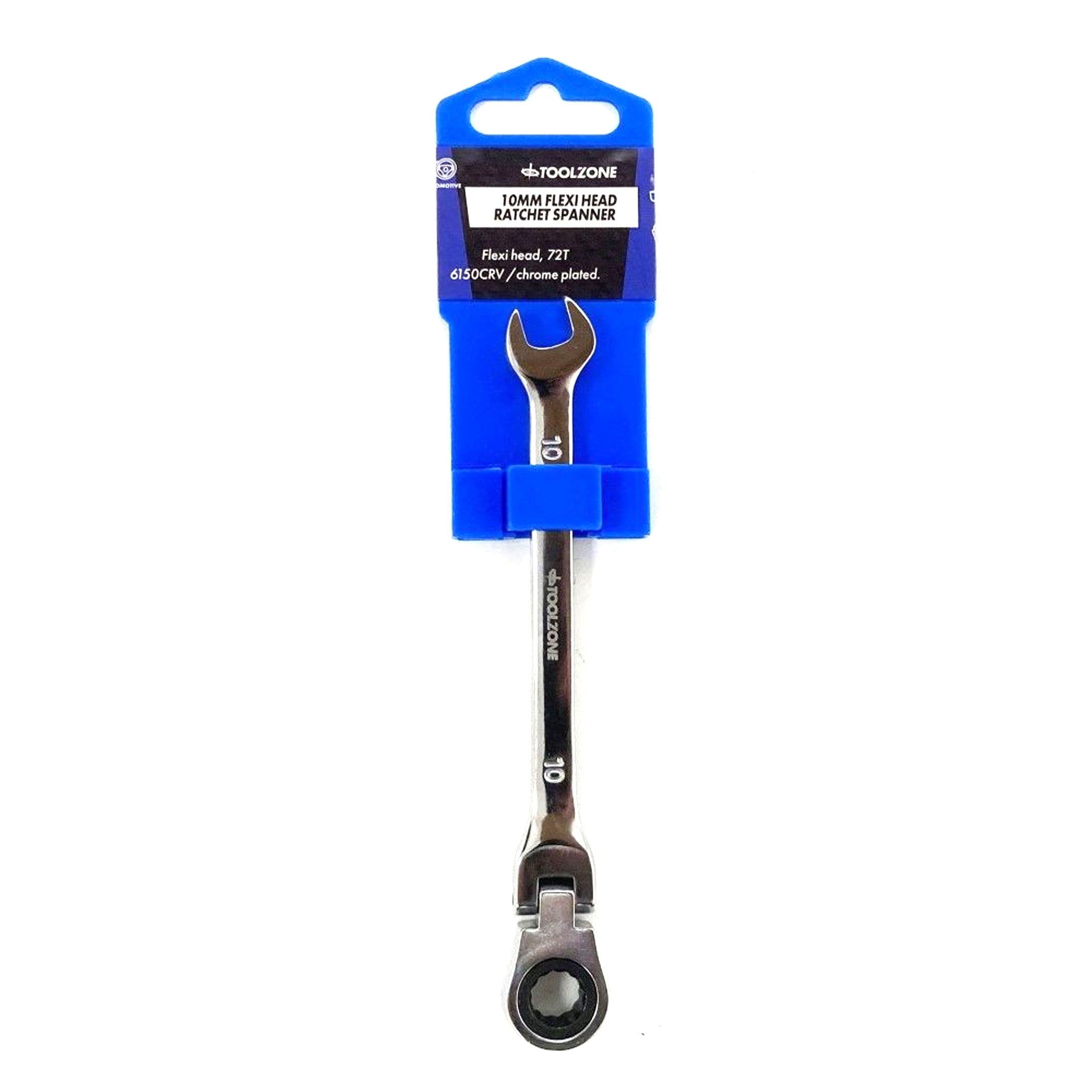 Toolzone Flexi Ratchet Combination Spanner 10mm 72 Teeth Mirror Polished - Toolzone Kdpsp136