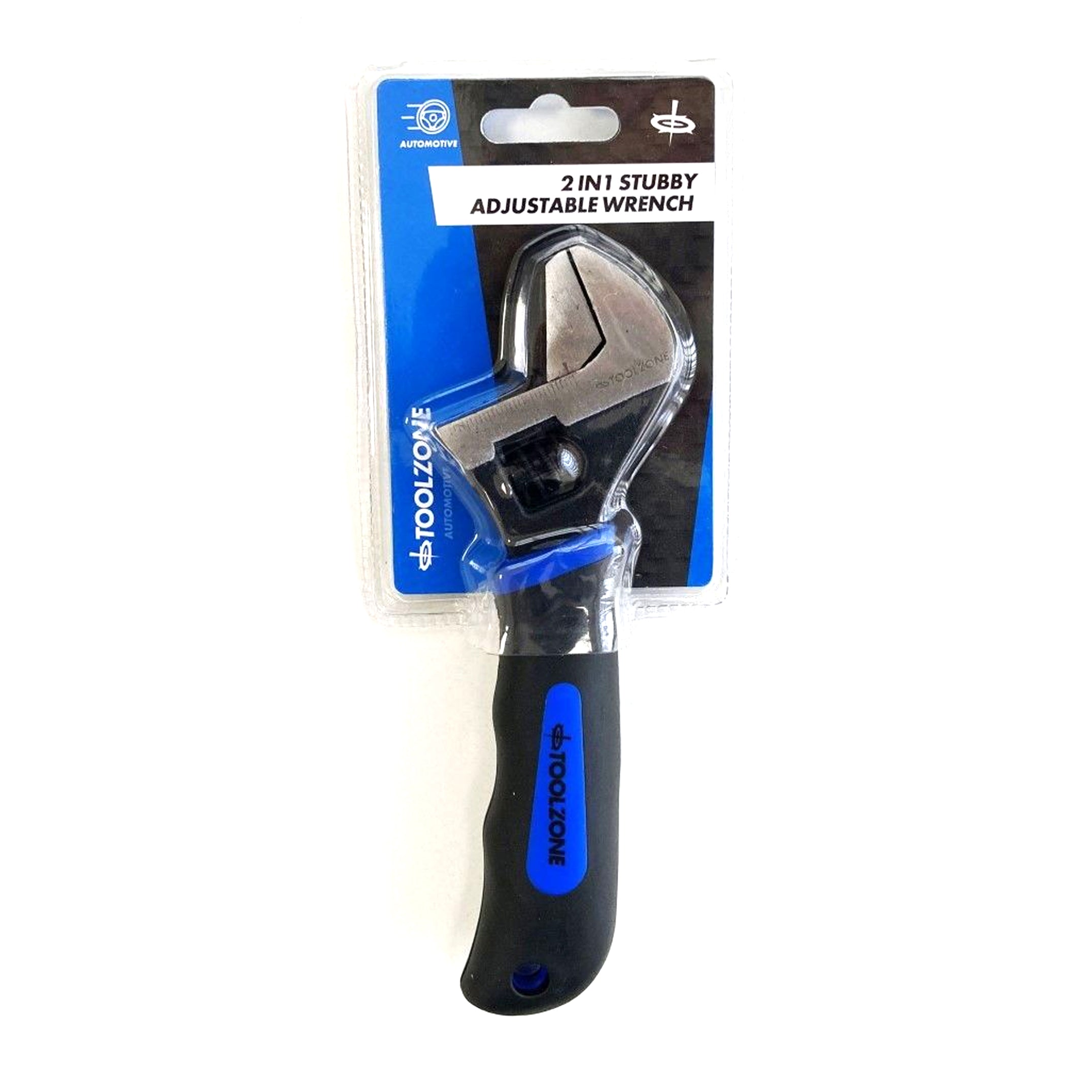 Toolzone Adjustable Spanner 2 in 1 Stubby Reversible Jaw 25mm Drop Forged Steel - Toolzone Kdpsp181