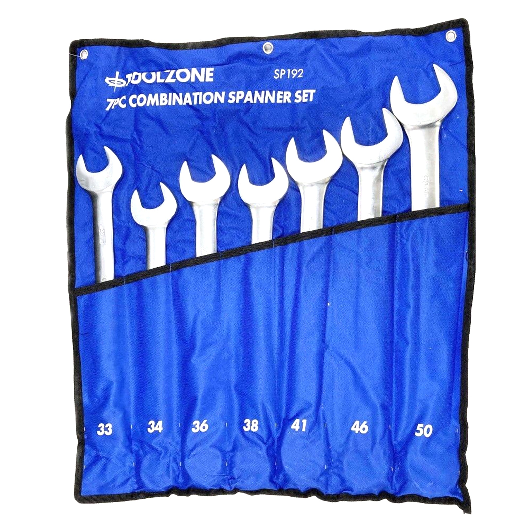 Toolzone Combination Spanner Set 7pc 33-50mm 6150crv Matt Finish - Toolzone Kdpsp192