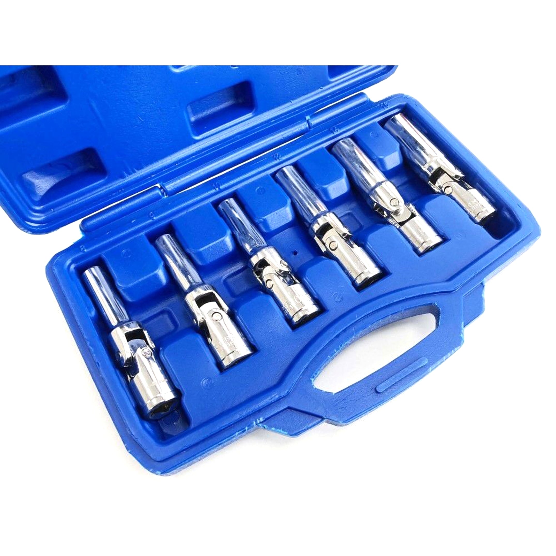 Toolzone Glow Plug Socket Set 3/8 Drive 6pc 8-16mm 85mm Universal Joint - Toolzone Kdpss011