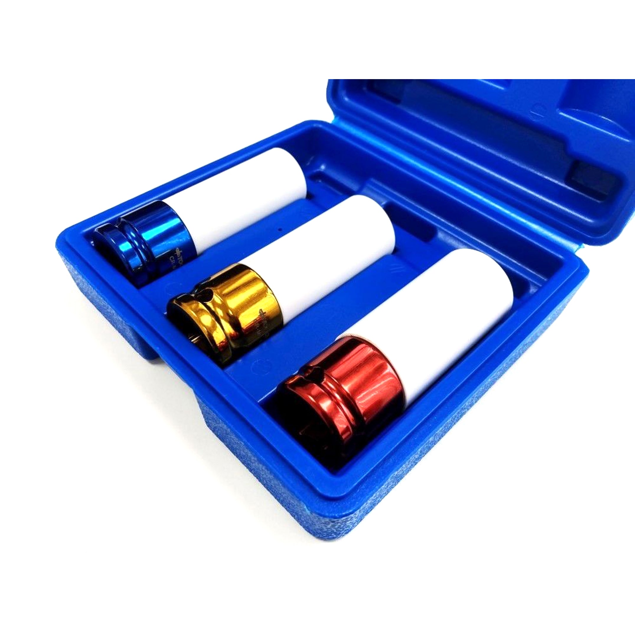 Toolzone Socket Set 1/2 Drive 3pc 17-19-21mm Chrome Molybdenum Protective Sleeve - Toolzone Kdpss014