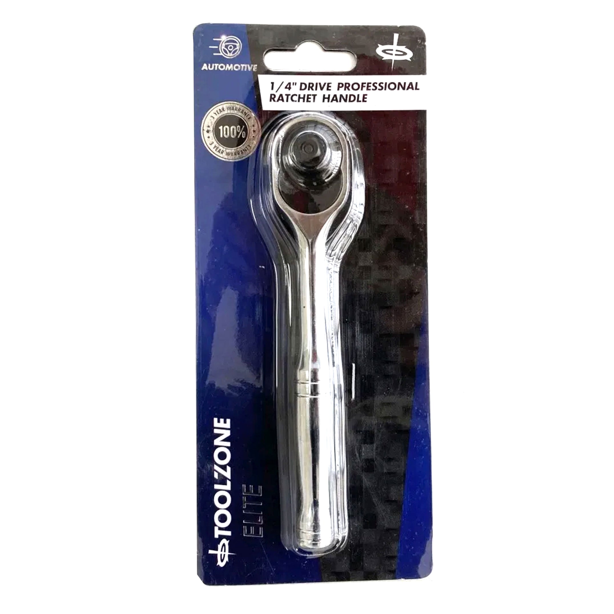 Toolzone Ratchet Handle 1/4 Drive Professional Polished 150mm Crv Quick Release - Toolzone Kdpss052