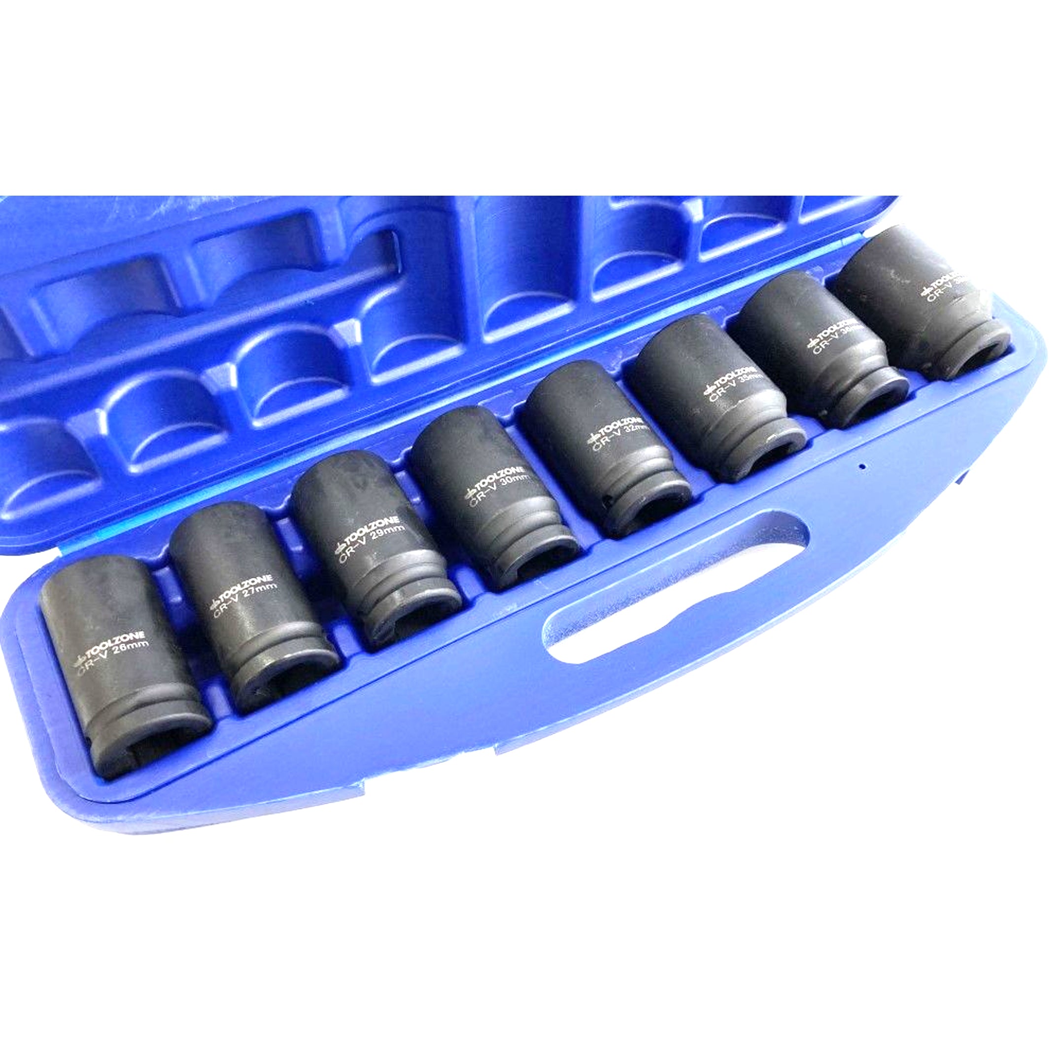 Toolzone Impact Socket Set 3/4 Drive Deep 8 Pieces 26-38mm - Toolzone Kdpss130