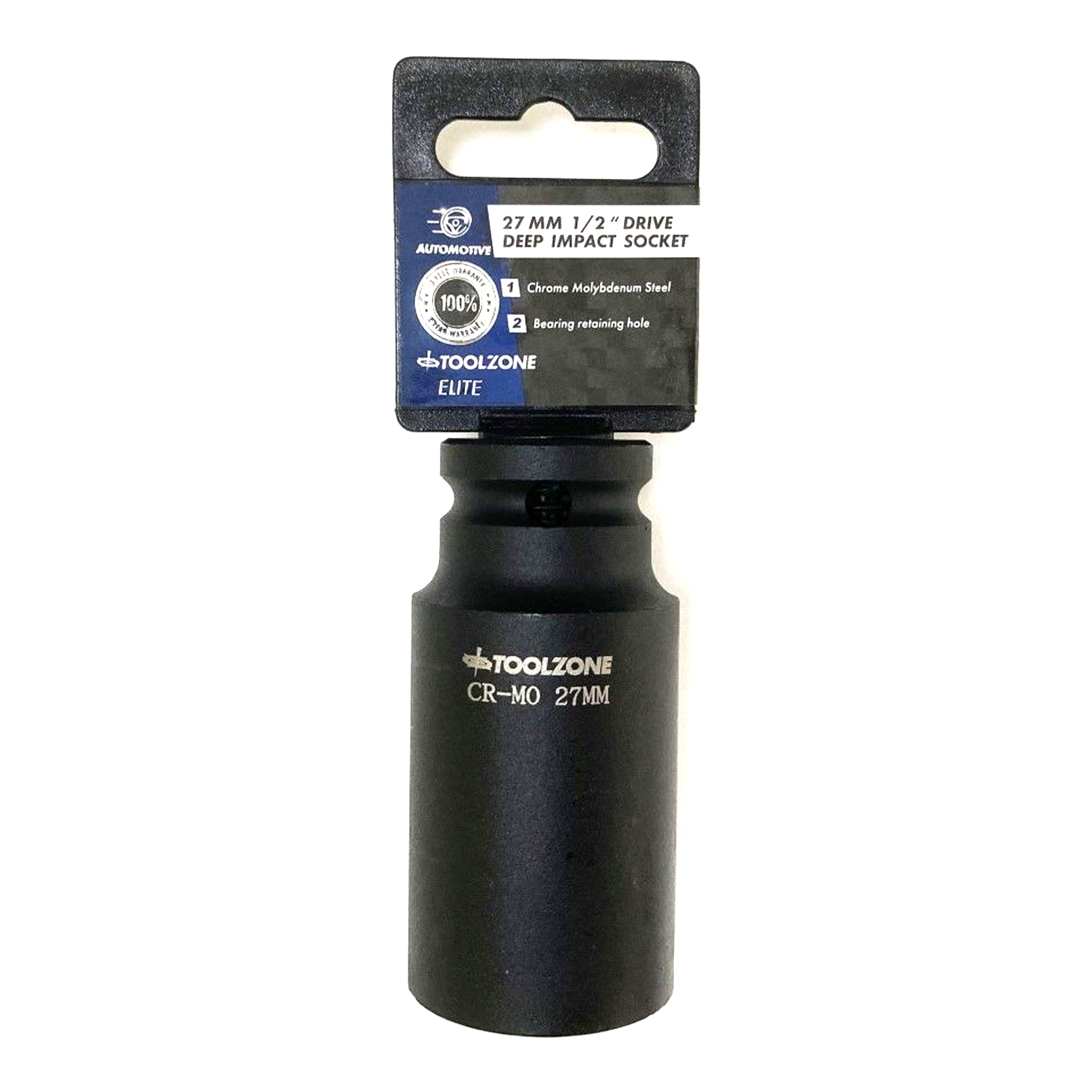 Toolzone Impact Socket 1/2 Drive Deep 27mm Crmo - Toolzone Kdpss131