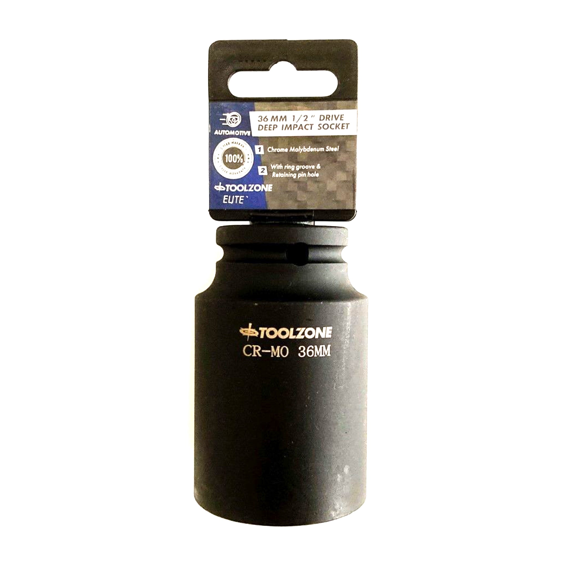 Toolzone Impact Socket 1/2 Drive Deep 36mm Crmo - Toolzone Kdpss134