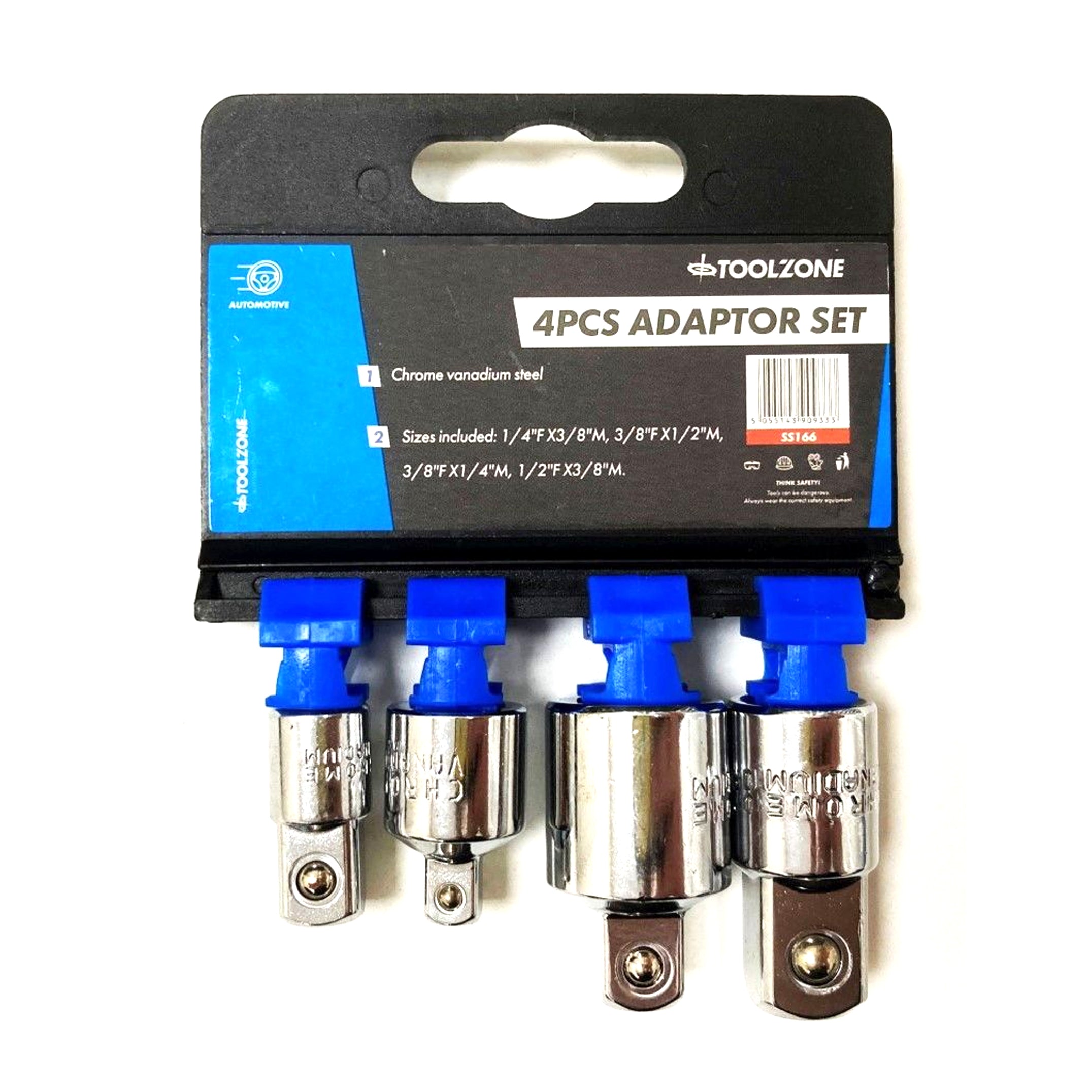 Toolzone Socket Adaptor and Reducer Set 4 Pieces Crv - Toolzone Kdpss166