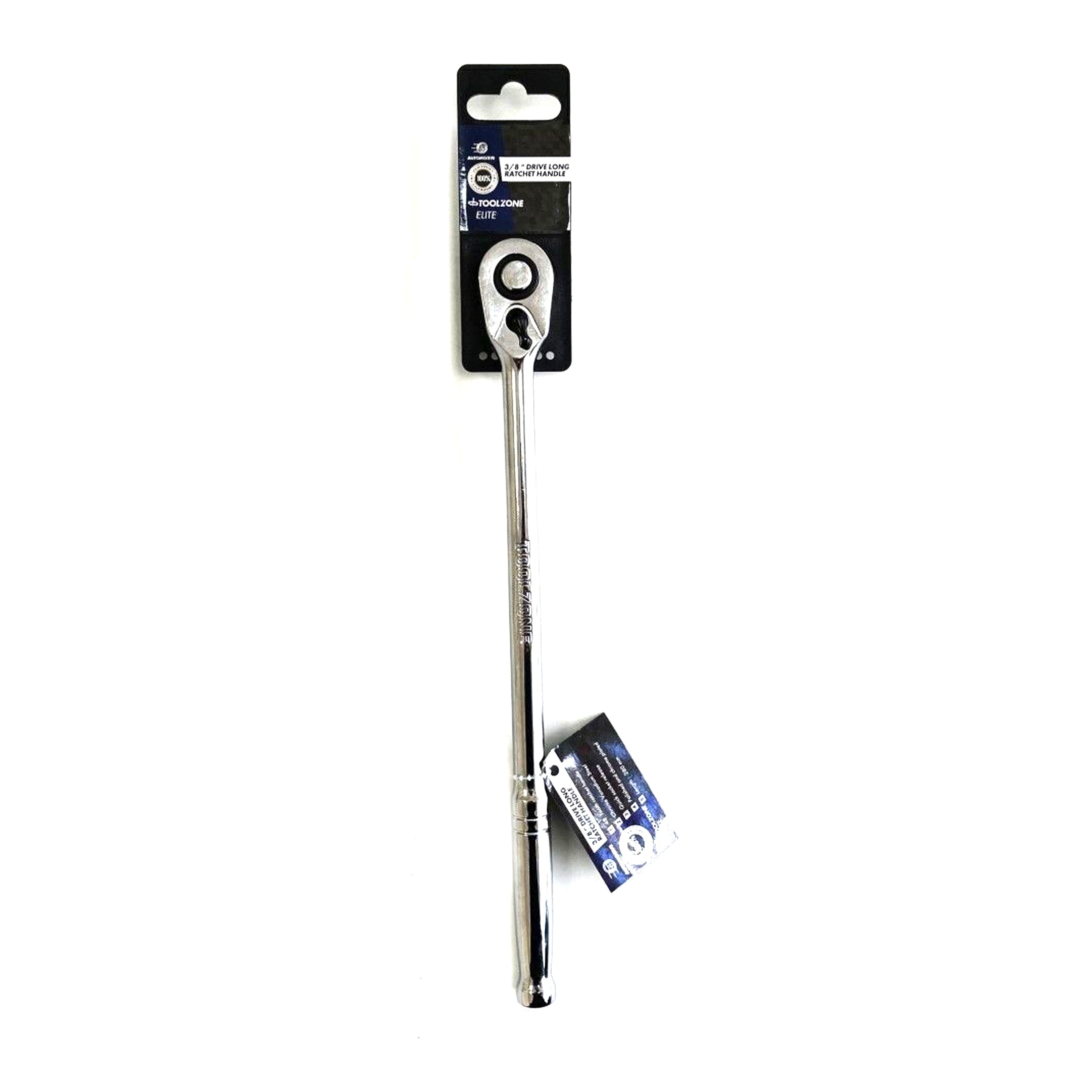 Toolzone Ratchet Handle Extra Long 3/8 Drive 280mm Polished Crv - Toolzone Kdpss199