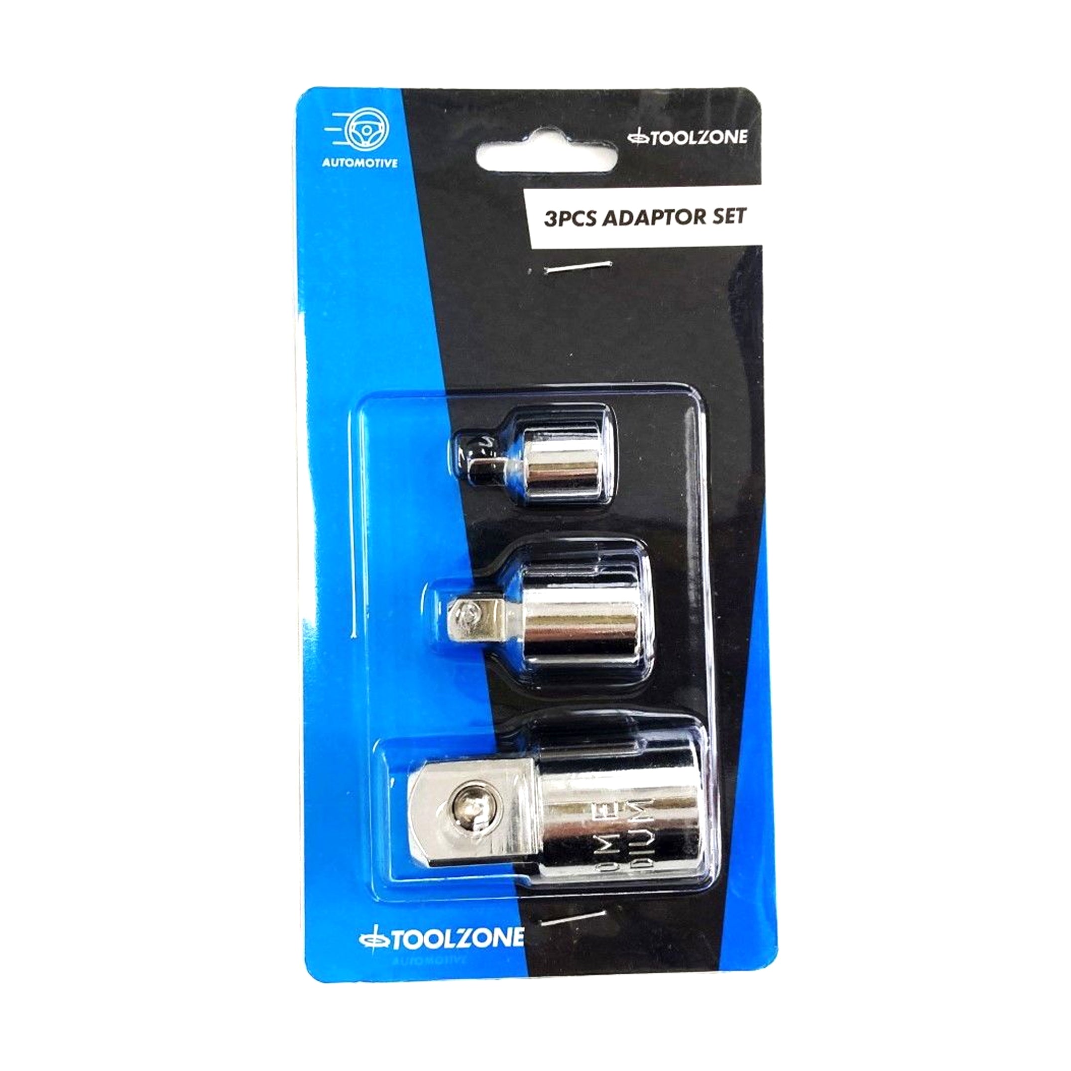 Toolzone Adaptor Set 3 Pieces Crv Polished 3/8f to 1/4m, 1/2 to 3/8m, 1/2f to 3/4m - Toolzone Kdpss220