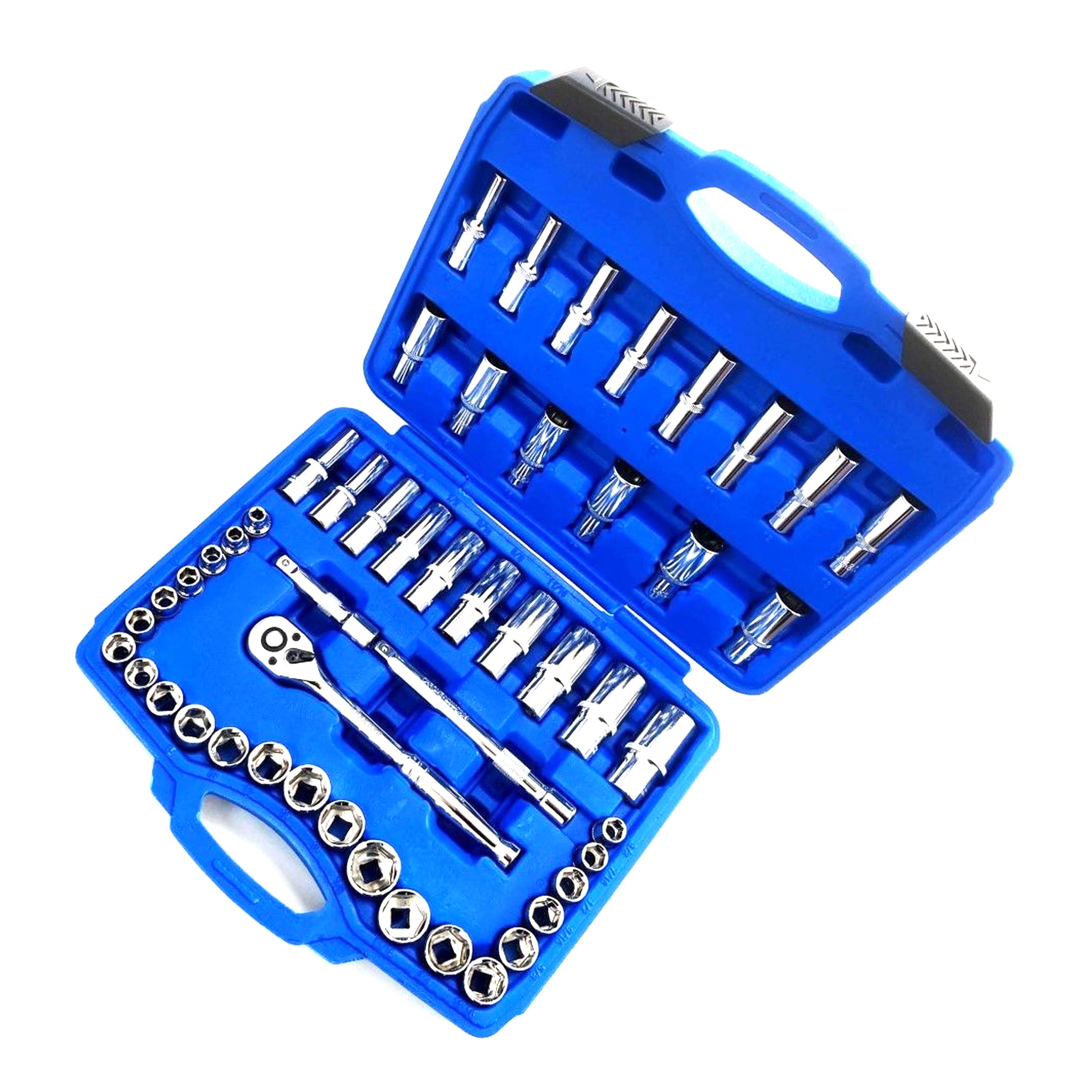 Toolzone Socket Set 3/8 Drive mm and Af 50 Pieces Shallow and Deep Crv - Toolzone Kdpss226