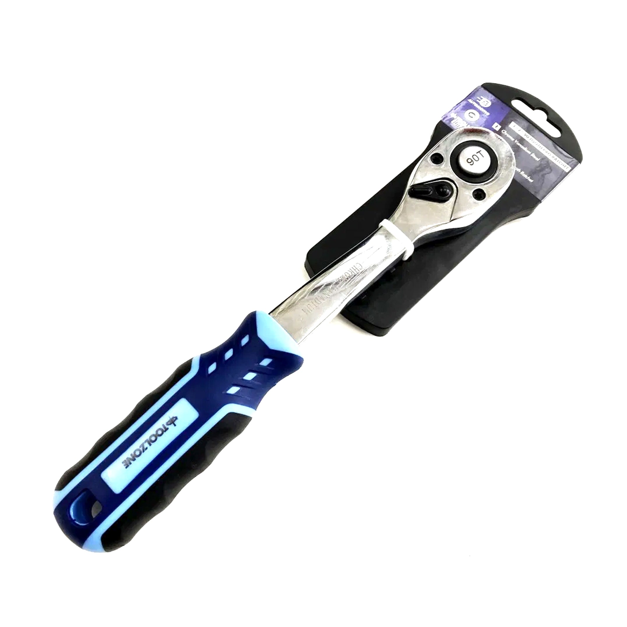 Toolzone Ratchet Handle 1/2 Drive 90 Teeth 3 Colour Crv - Toolzone Kdpss232