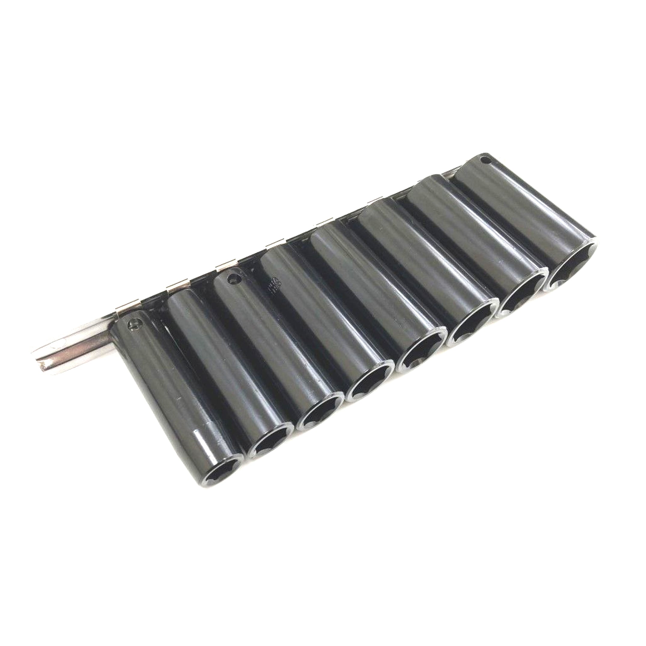 Toolzone Impact Socket Set Deep 3/8 Drive Af 8 Pieces 3/8-13/16 Crv Black Finish - Toolzone Kdpss233