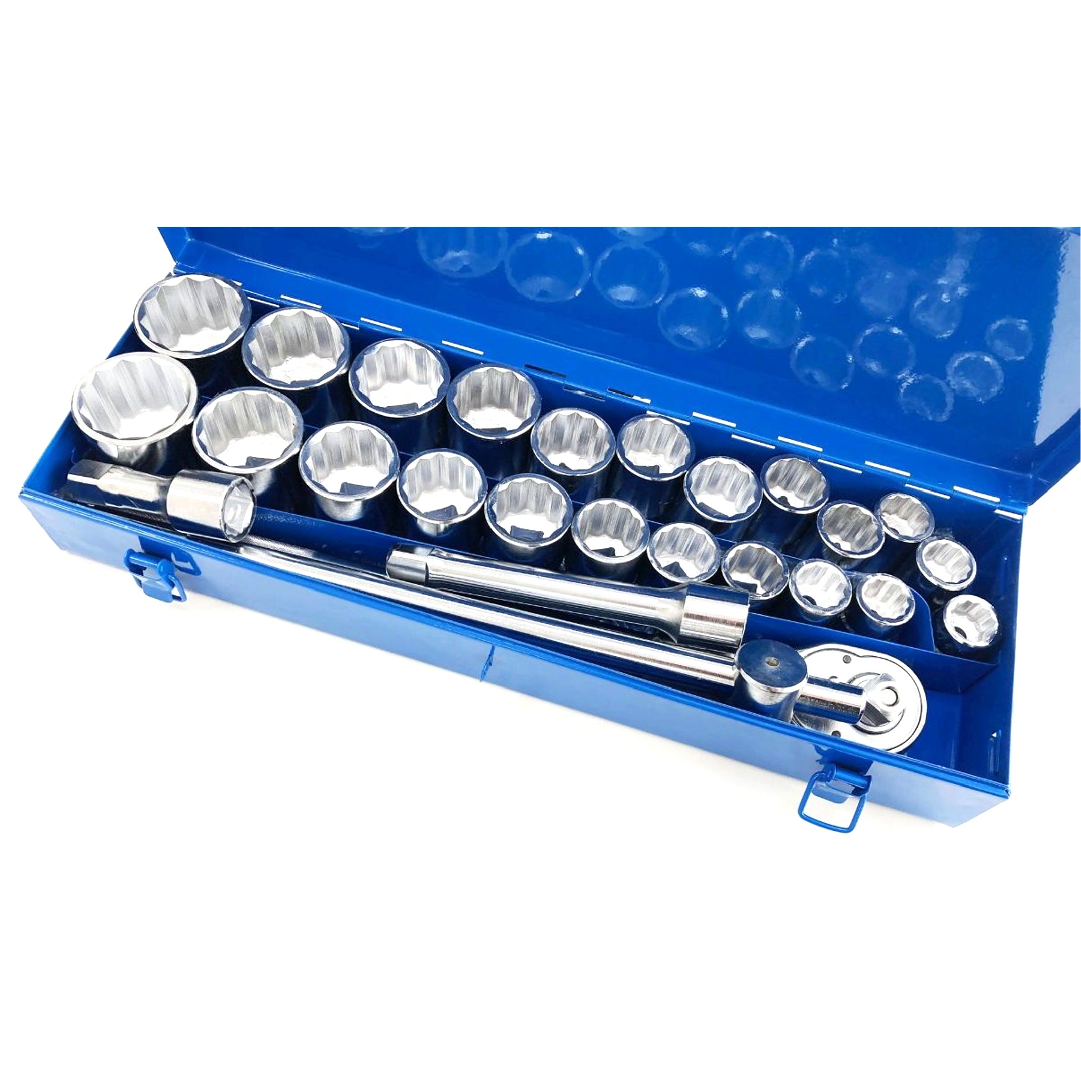 Toolzone Socket Set 27 Pieces 3/4 Drive Metric and Af 12 Point in Metal Case - Toolzone Kdpss259