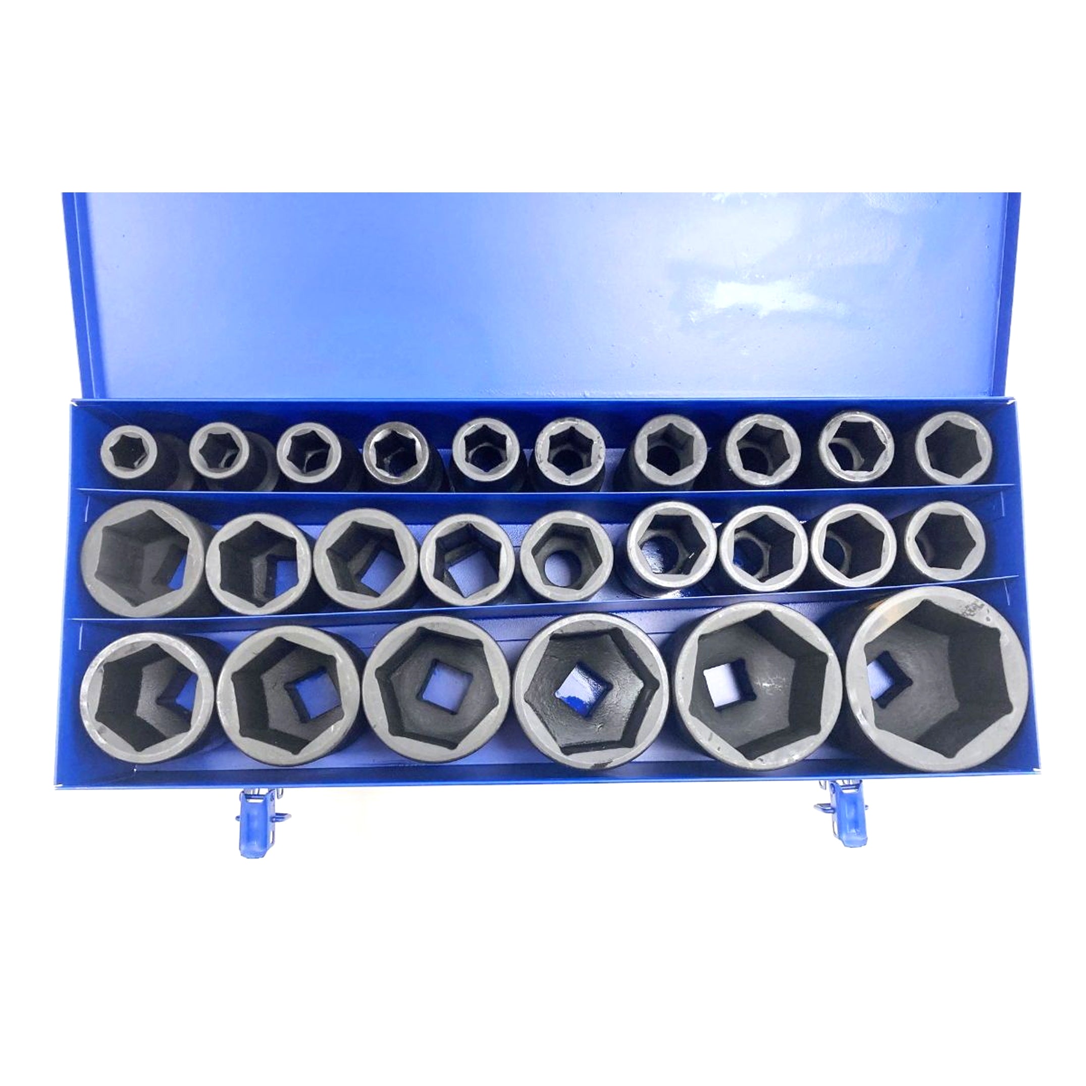 Toolzone Deep Impact Socket Set 25 Pieces 1 Drive 17mm-75mm Chrome Molybdenum - Toolzone Kdpss263