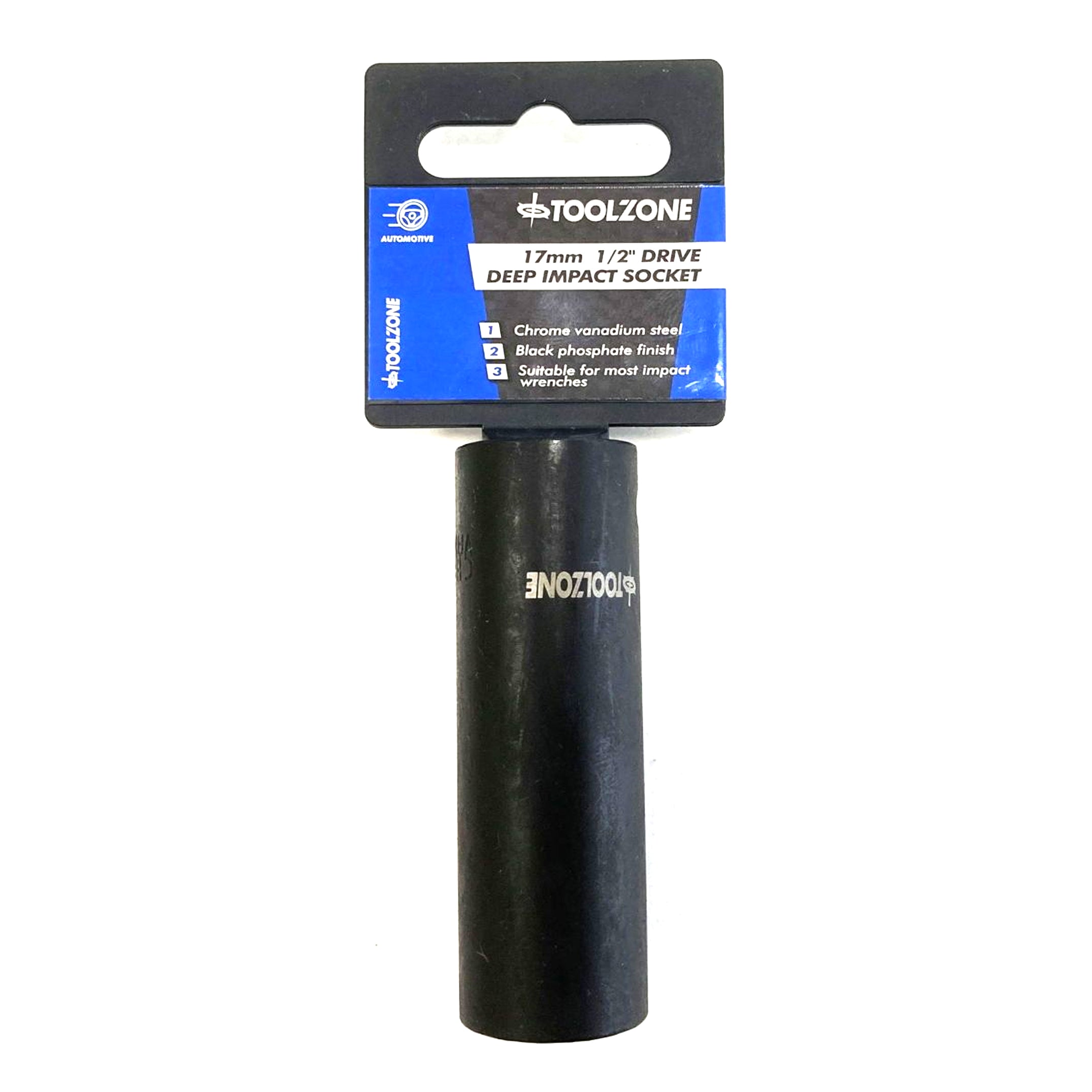 Toolzone Deep Impact Socket 17mm 1/2 Drive Crv - Toolzone Kdpss319